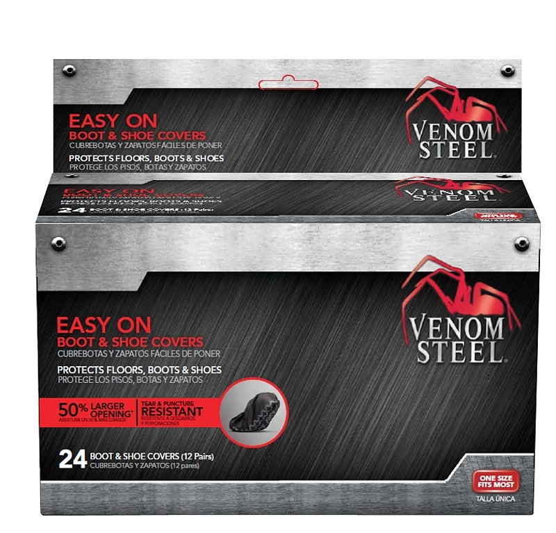 VENOM Venom Steel VEN24200N Shoe Cover, One-Size, Black, Elastic Cord