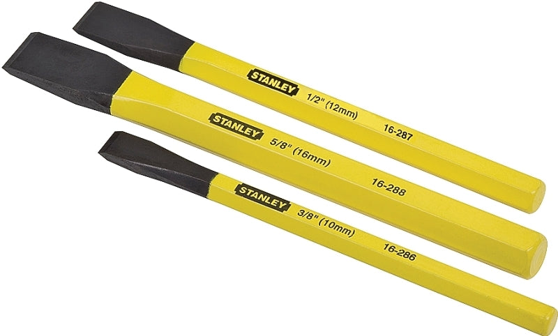 STANLEY TOOLS STANLEY 16-298 Cold Chisel Kit, 3-Piece, Powder-Coated, Yellow
