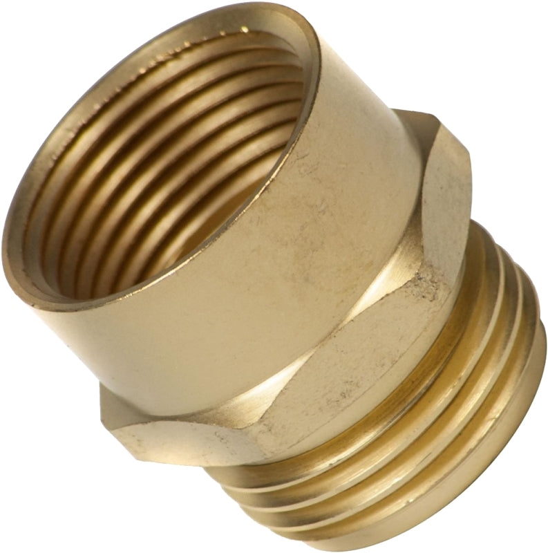 GILMOUR MFG Gilmour 807704-1001 Hose Adapter, 3/4 x 3/4 in, MNH x FNPT, Brass, For: Garden Hose