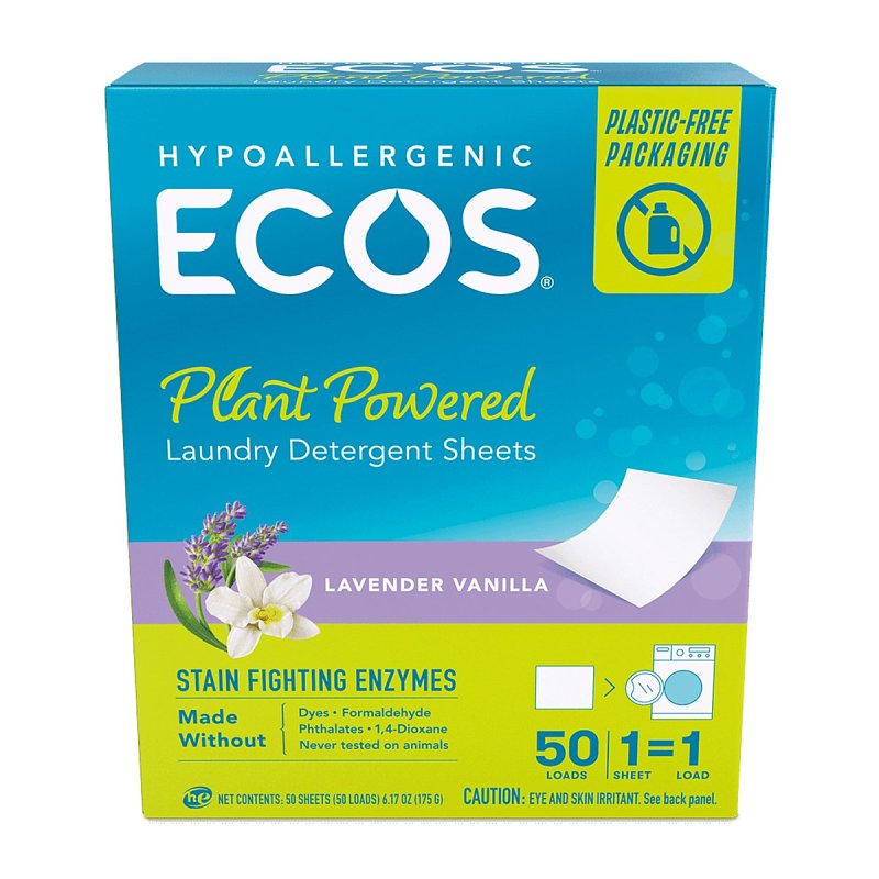 ECOS Ecos 9538/10 Laundry Detergent, 50, Sheet, Lavender Vanilla
