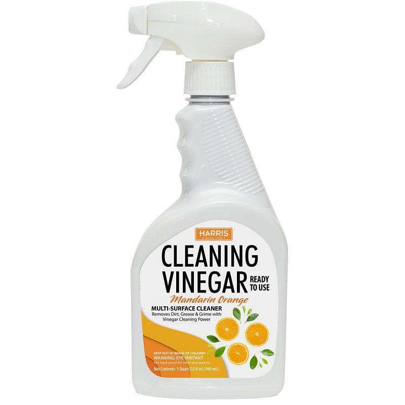P.F. HARRIS MANUFACTURING Harris O-32RTU Multi-Surface Cleaner, 32 fl-oz, Liquid, Vinegar Mandarin Orange, Clear