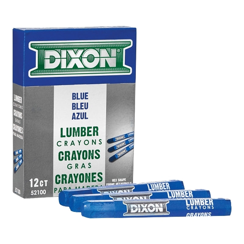 DIXON TICONDEROGA Dixon Ticonderoga 52100 Lumber Crayon, Blue, 4-1/2 in L, 1/2 in Dia