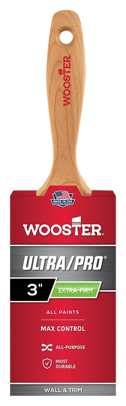 WOOSTER BRUSH Wooster 4157-3 Paint Brush, 3 in W, 3-3/16 in L Bristle, Nylon Bristle, Varnish Handle PAINT WOOSTER BRUSH