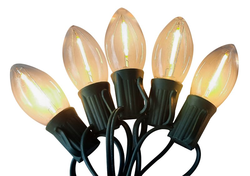 SANTAS FOREST Santas Forest 26918 LED Filament Retro Light Set, 25-Lamp, LED, Clear, 25000 hr Average Life, 17 ft L