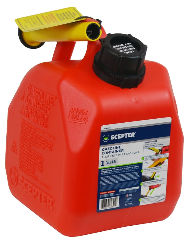 SCEPTER Scepter Flo n' go FG4G111 Gas Can, 1 gal Capacity, Polypropylene, Red AUTOMOTIVE SCEPTER
