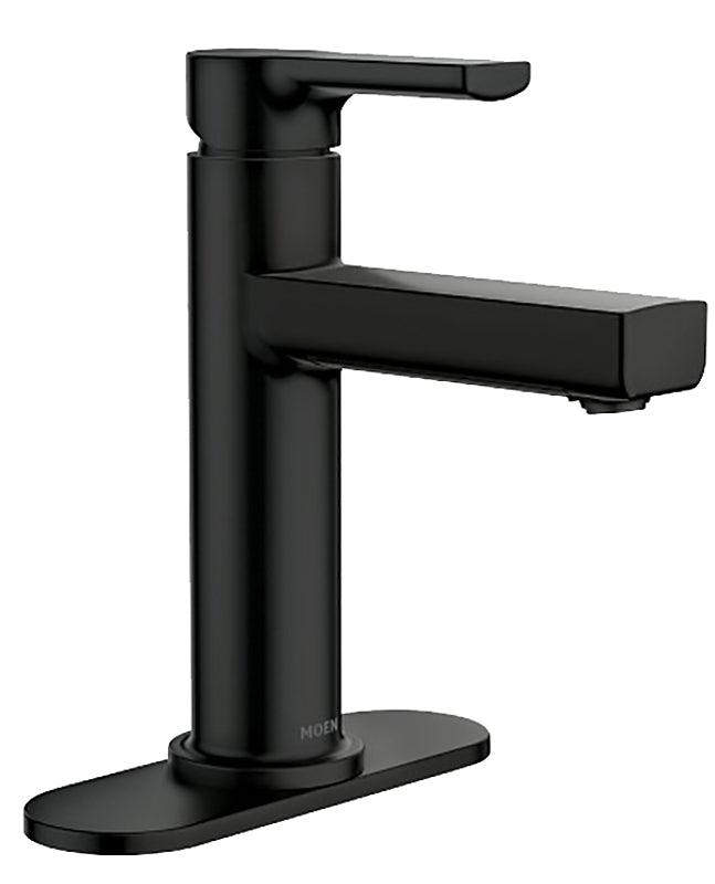 MOEN Moen Rinza Series 84627BL Bathroom Faucet, 1.2 gpm, 1-Handle, Metal, Matte, Lever Handle, High Arc Spout PLUMBING, HEATING & VENTILATION MOEN