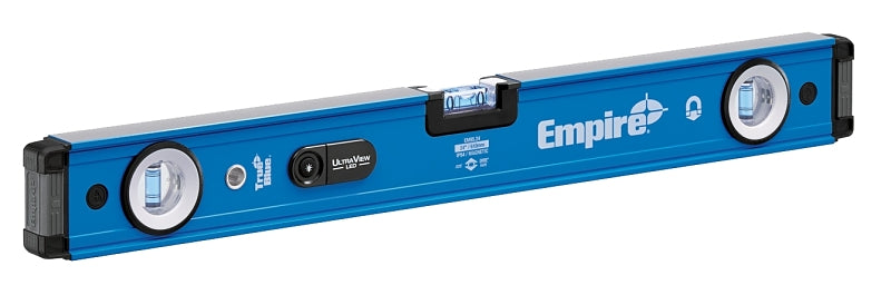 EMPIRE Empire True Blue Series EM95.24 UltraView LED Magnetic Box Level, 24 in L, 3-Vial, 1-Hang Hole, Magnetic, Aluminum TOOLS EMPIRE