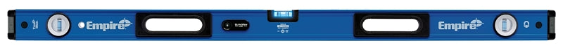 EMPIRE Empire True Blue Series EM95.48 Magnetic Box Level, 48 in L, 3-Vial, 1-Hang Hole, Magnetic, Aluminum, Blue TOOLS EMPIRE