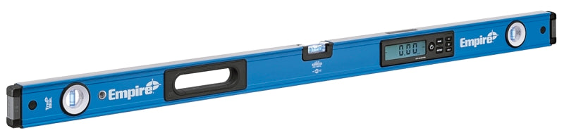 EMPIRE Empire E105.48 Digital Box Level with Case, 48 in L, 3-Vial, Non-Magnetic, Aluminum, Blue/Silver TOOLS EMPIRE