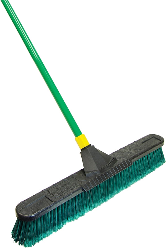 QUICKIE Quickie Bulldozer 638 Multi-Surface Push Broom, 24 in Sweep Face, Polypropylene Fiber Bristle, Steel Handle