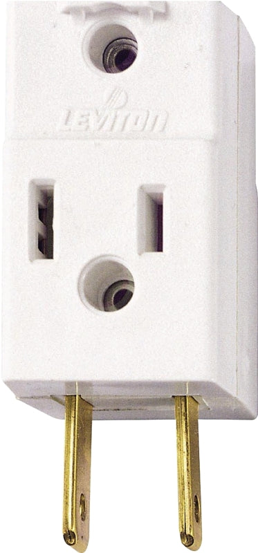 LEVITON Leviton 002-00531-00W Triple Tap Outlet Adapter, 2-Pole, 15 A, 125 V, 3-Outlet, White ELECTRICAL LEVITON