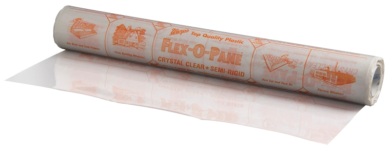 WARP'S Warp's Flex-O-Pane Series 10FP-4825 Window Film, 25 yd L, 48 in W, 10 Thick Material, Plastic, Clear