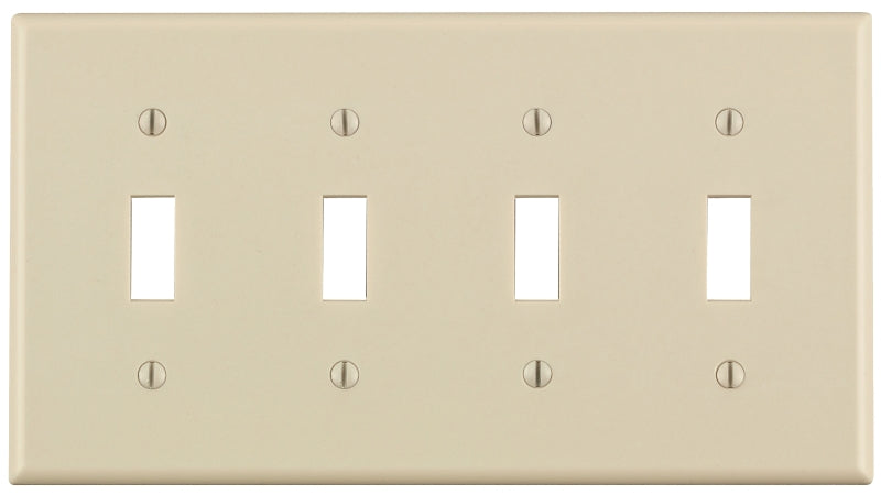 LEVITON Leviton 78012 Switch Wallplate, 4-1/2 in L, 2-3/4 in W, 4 -Gang, Light Almond ELECTRICAL LEVITON