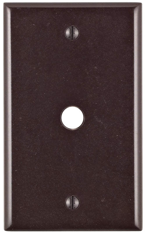 LEVITON Leviton 85013 Telephone/Cable Wallplate, 4-1/2 in L, 2-3/4 in W, 1 -Gang, Thermoset Plastic, Brown, Smooth ELECTRICAL LEVITON