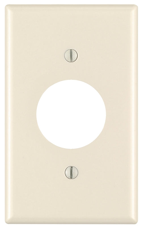 LEVITON Leviton 78004 Single Receptacle Wallplate, 4-1/2 in L, 2-3/4 in W, 1 -Gang, Thermoset, Light Almond, Smooth ELECTRICAL LEVITON