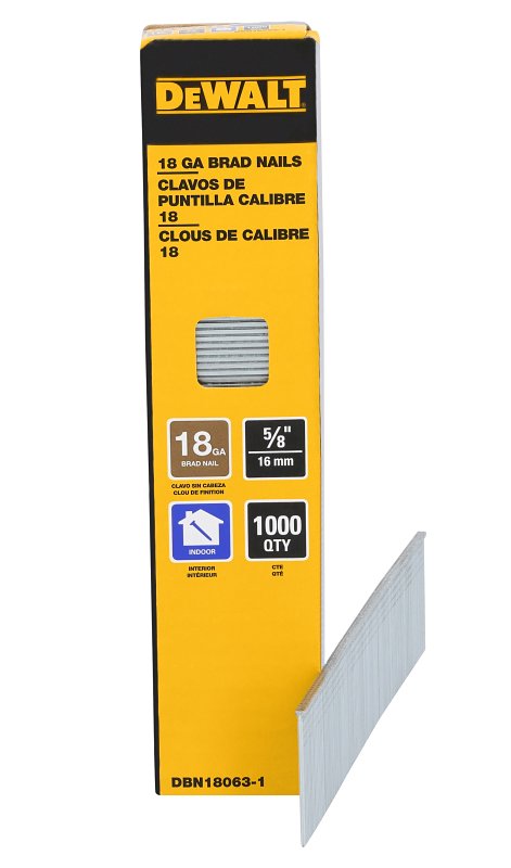 DEWALT DEWALT DBN18063-1 Collated Brad Nail, 5/8 in L, 18 ga, Metal, T-Style Head, Smooth Shank