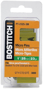 BOSTITCH Bostitch PT-2325-3M Pin Nail, 0.64 in Dia, 1 in L, 23 ga Thick, Steel, Bright HARDWARE & FARM SUPPLIES BOSTITCH