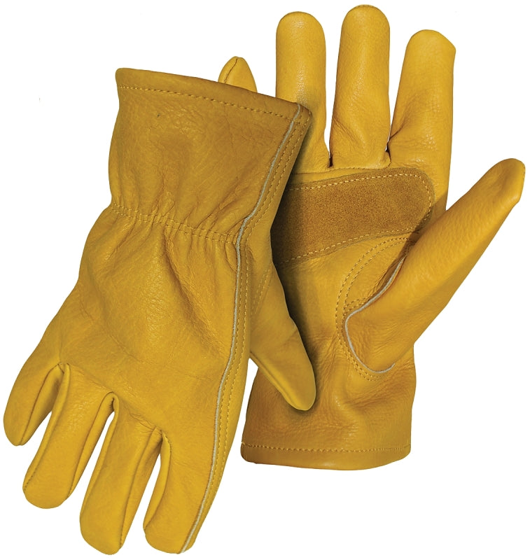 BOSS MFG Boss B81252-XL Gloves with Palm Patch, XL, Keystone Thumb, Elastic Cuff, Leather, Tan