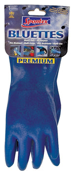 SPONTEX Spontex Bluettes 34331129 Household Protective Gloves, XL, Longer Cuff, Neoprene, Blue