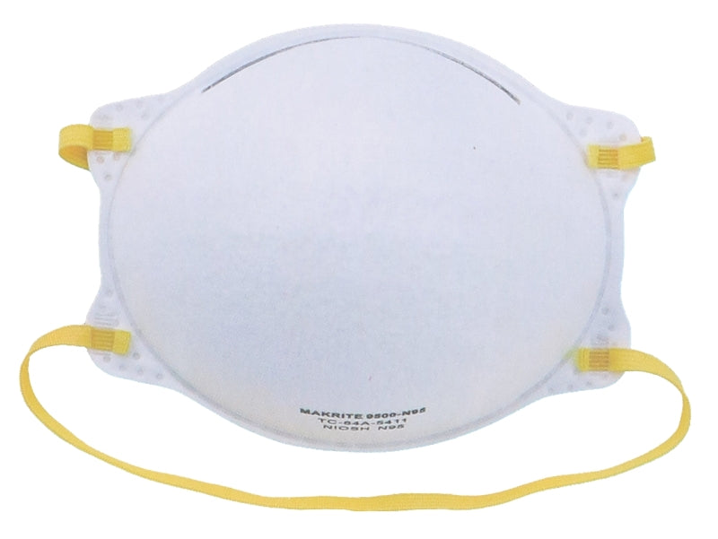 BOSS MFG Makrite N95 Series 9500-N95 Disposable Particulate Respirator, N95 Filter Class, Polyester/Polypropylene Facepiece