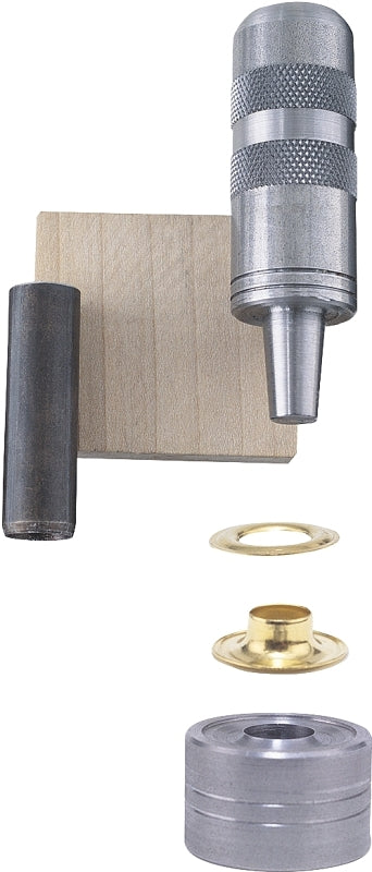 GENERAL General 71260 Series Grommet Kit, Includes: Anvil, Cutting Block, (48) 1/4 in Grommets, Hole Cutter and Mandrill, Brass