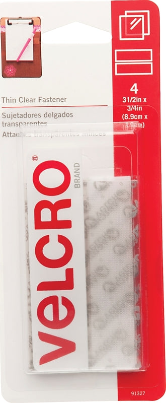 VELCRO BRAND VELCRO Brand 91327 Hook and Loop Fastener, 3/4 in W, 3-1/2 in L, Velcro, Clear HARDWARE & FARM SUPPLIES VELCRO BRAND