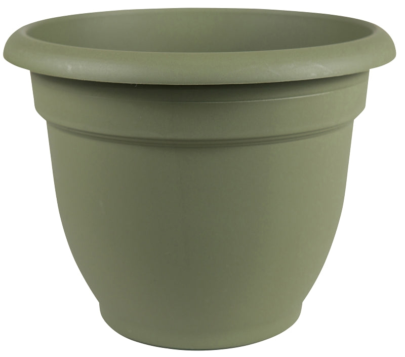 BLOEM Bloem 20-56416 Planter, 16 in Dia, 13-3/4 in H, 17-3/4 in W, Round, Plastic, Living Green