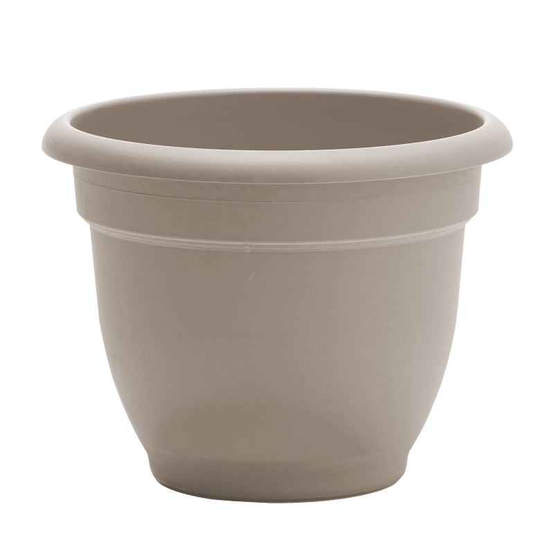 BLOEM Bloem AP0883 Planter, 6.8 in H, 8-3/4 in W, 8-3/4 in D, Round, Plastic, Pebble Stone