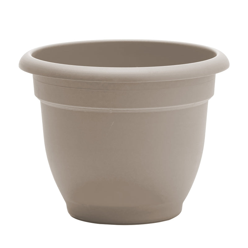 BLOEM Bloem AP1283 Planter, 10.1 in H, 13 in W, 13 in D, Round, Plastic, Pebble Stone