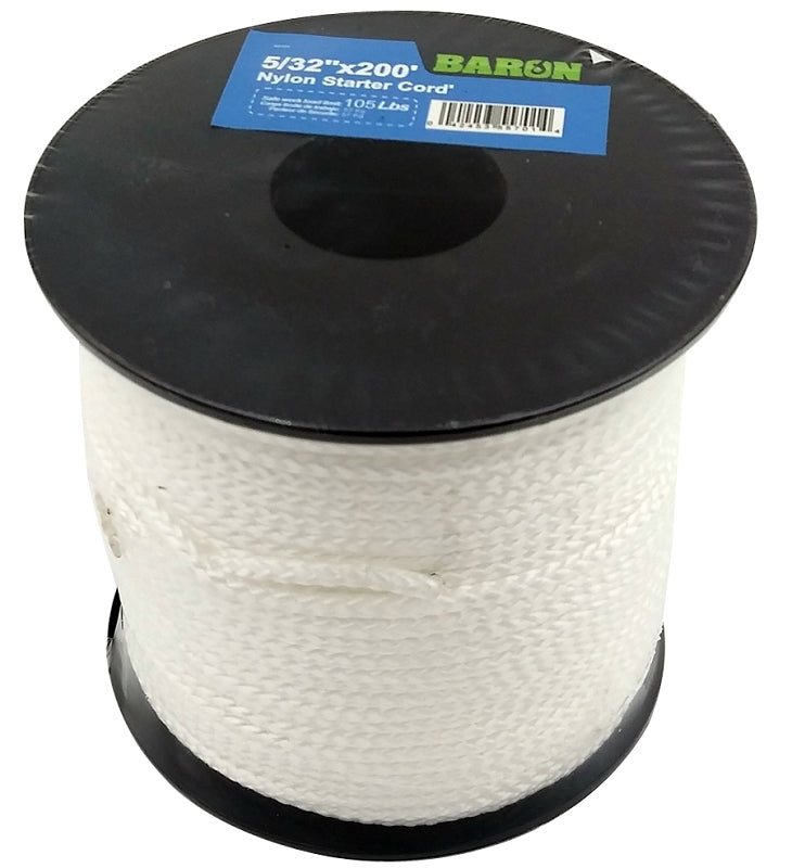 BARON Baron 55701 Cord, 5/32 in Dia, 200 ft L, #5, 105 lb Working Load, Nylon/Poly, White HARDWARE & FARM SUPPLIES BARON