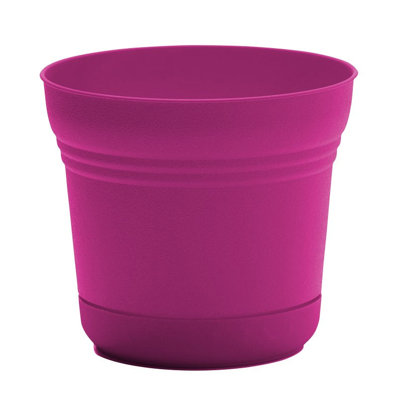 BLOEM Bloem Saturn Series SP1015 Planter, 9-3/4 in Dia, 8-1/2 in H, 9-3/4 in W, 9-3/4 in D, Round, Traditional Design, Plastic