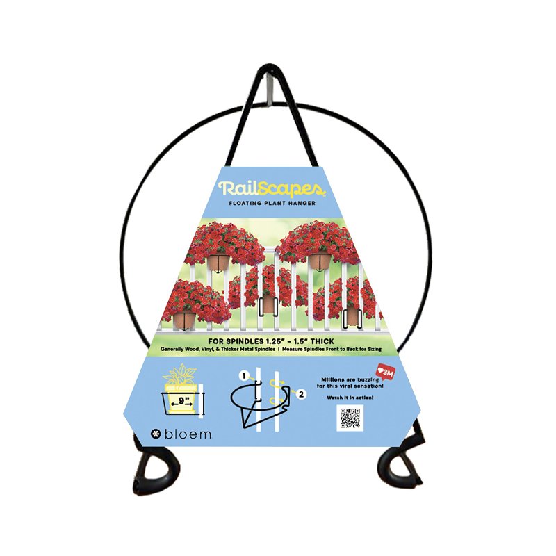 BLOEM Bloem RailScapes Series RST1-12 Floating Plant Hanger, 11-1/2 in L, 6 in H, Metal, Black, Rail HARDWARE & FARM SUPPLIES BLOEM