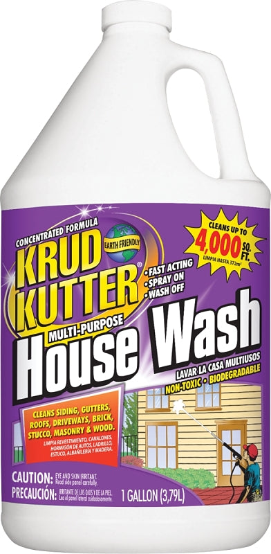 KRUD KUTTER Krud Kutter HW012 House Wash Cleaner, 1 gal, Bottle, Liquid, Mild CLEANING & JANITORIAL SUPPLIES KRUD KUTTER   