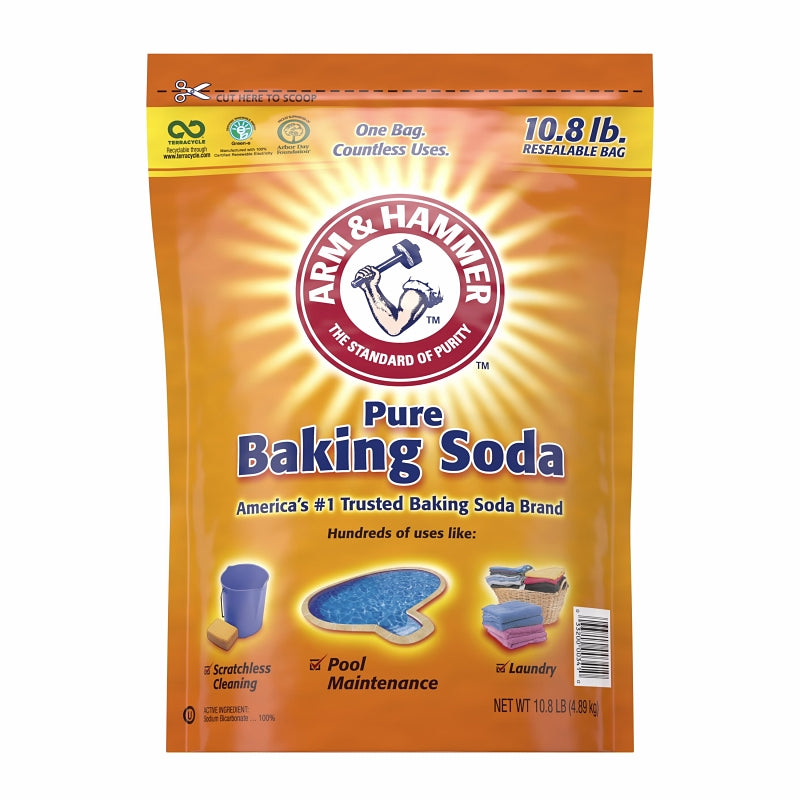 ARM & HAMMER Arm & Hammer 01191 Baking Soda, 10.8 lb, Bag, Powder