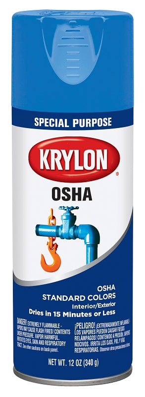 KRYLON Krylon K02416777 Safety Spray Paint, Gloss, Safety Blue, 12 oz