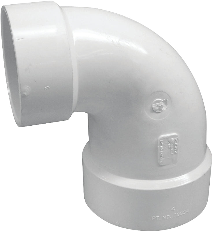 IPEX USA LLC-CANPLAS Canplas 192223 Reducing Closet Bend Pipe Elbow, 4 x 3 in, Hub, 90 deg Angle, PVC, White