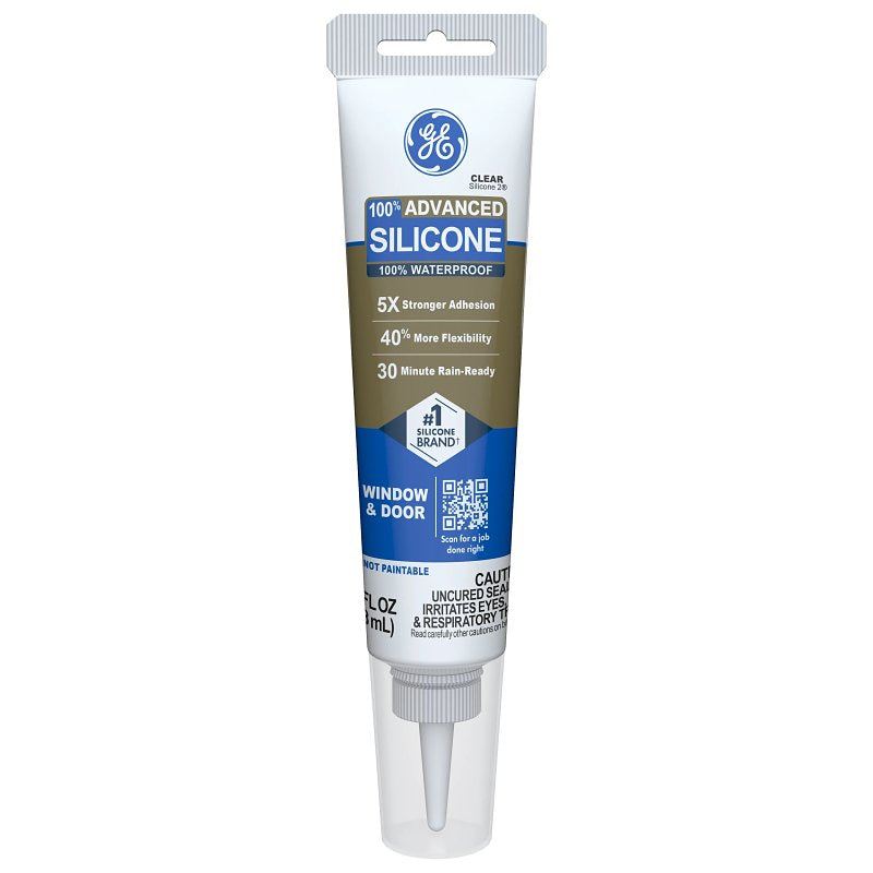 HENKEL CONSUMER ADHESIVES GE Advanced Silicone 2 2810435 Window & Door Sealant, Clear, 24 hr Curing, 2.8 fl-oz Squeeze Tube PAINT HENKEL CONSUMER ADHESIVES