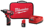 MILWAUKEE Milwaukee M12 2401-22 Screwdriver Kit, Battery Included, 12 V, 1.5 Ah, 1/4 in Chuck, Hex Quick Change Chuck TOOLS MILWAUKEE