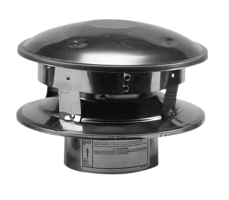 SELKIRK Selkirk 244800 Vertical Termination Cap, 4 in Dia, 4-1/4 in L, Gray