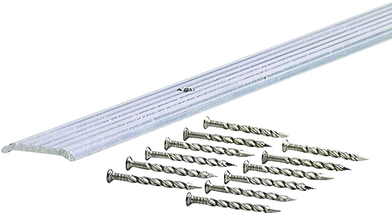 M-D M-D 78048 Seam Binder, 36 in L, 3/4 in W, Fluted Surface, Aluminum, Silver