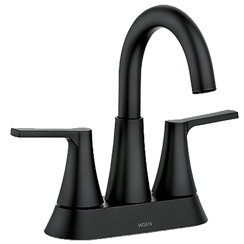 MOEN Moen Mikah, 84311 Series 84311BL Bathroom Faucet, 1.2 gpm, 2-Handle, 3-Faucet Hole, Metal, Matte Black, Lever Handle PLUMBING, HEATING & VENTILATION MOEN