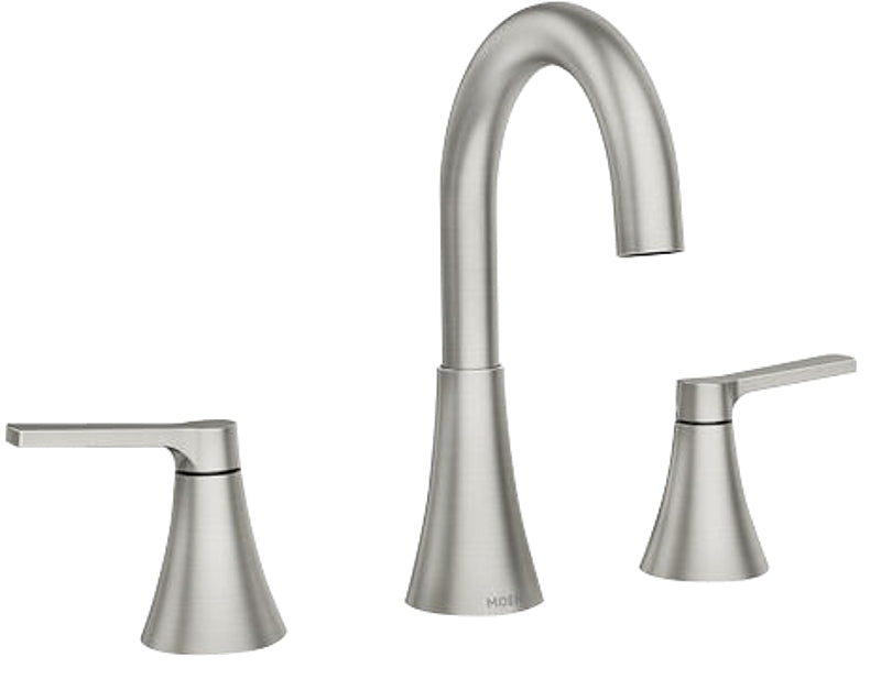 MOEN Moen Mikah, 84312 84312SRN Series Bathroom Faucet, 5 in Spout Reach, Brushed Nickel, 1.2 gpm, 2-Faucet Handle PLUMBING, HEATING & VENTILATION MOEN