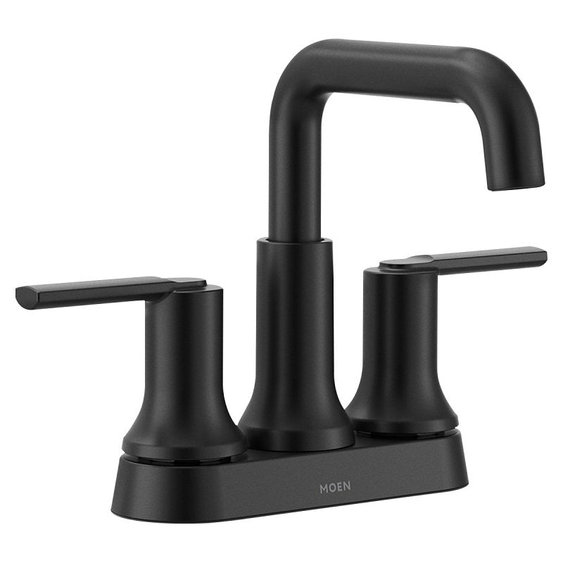 MOEN Moen Zyla Series 84141BL Bathroom Faucet, 1.2 gpm, 2-Faucet Handle, 3-Faucet Hole, Metal/Plastic/Stainless Steel