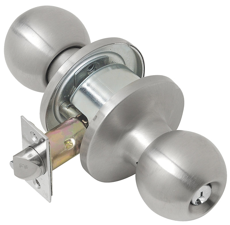 TELL MANUFACTURING Tell Manufacturing CL100053 Entry Knob, Stainless Steel, Steel, C Keyway, 2 Grade HARDWARE & FARM SUPPLIES TELL MANUFACTURING