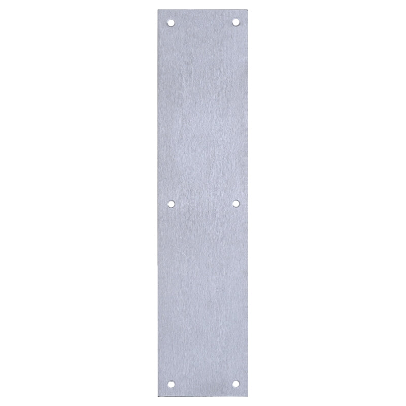 TELL MANUFACTURING Tell Manufacturing DT100072 Push Plate, Aluminum/Steel, Satin, 15 in L, 3-1/2 in W, 0.05 ga Thick