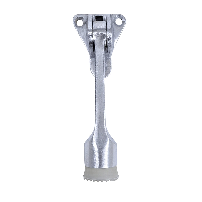 TELL MANUFACTURING Tell Manufacturing DT100008 Door Holder, 4 in L, 4-1/8 in H, Aluminum/Rubber, Satin Chrome