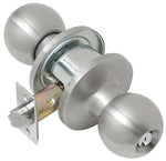 TELL MANUFACTURING Tell Manufacturing CL101704 Storeroom Knob, Satin, Commercial, 2 Grade, C Keyway, 2-3/8 to 2-3/4 in Backset