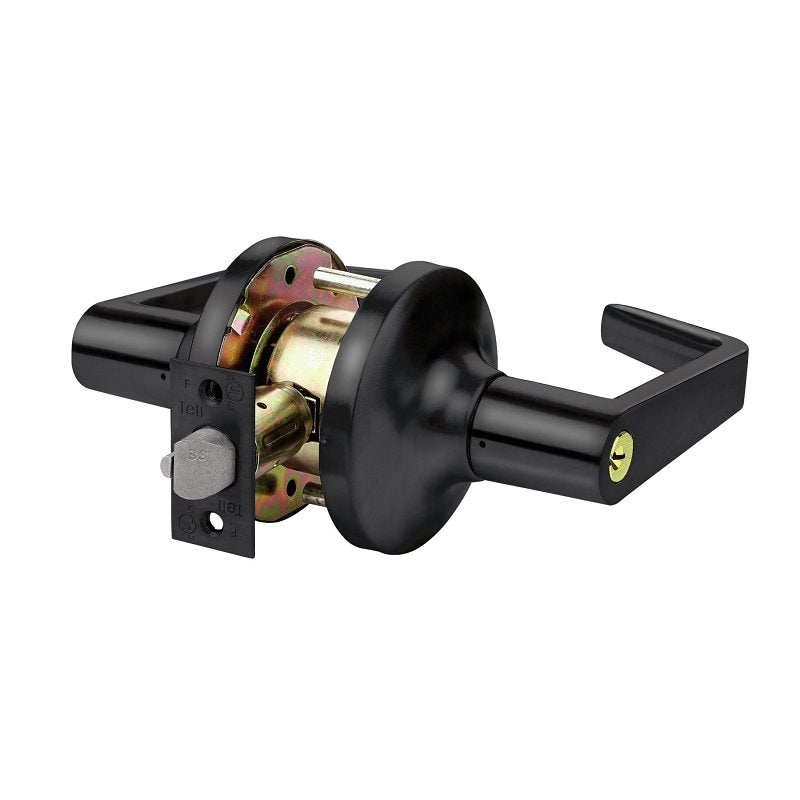 TELL MANUFACTURING Tell Manufacturing LC2400 Series CL102905 Storeroom Lever, Lever Handle, Matte Black, Commercial, 2 Grade, C Keyway HARDWARE & FARM SUPPLIES TELL MANUFACTURING