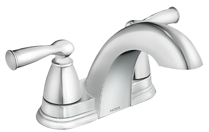 MOEN Moen Banbury 84942 Series Centerset Bathroom Faucet, Low Arc Spout, Chrome, 6-1/2 in Plate Size, 4-11/16 in, 1.2 gpm