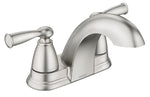 MOEN Moen Banbury 84942SRN Series Centerset Bathroom Faucet, Low Arc Spout, Brushed Nickel, 4-11/16 in, 1.2 gpm, Metal